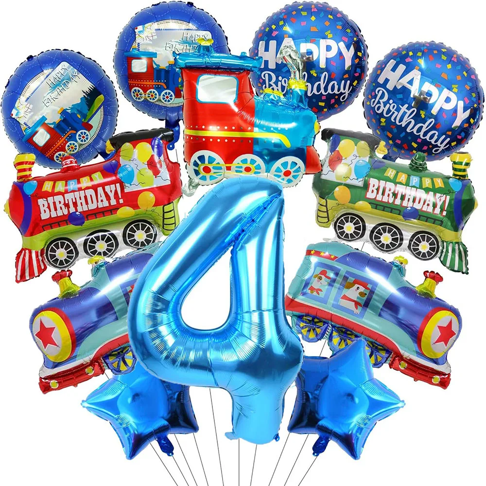 32-Zoll-Zug-Geburtstagsballons, bunte Folienballons im Zug-Design, geeignet für 2. Geburtstag, Jubiläumsfeier, Babyparty, Hochzeitsdekoration, Geschenke – Detail 6