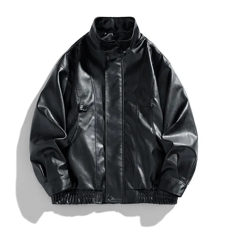 

Fashionable Handsome Men's Retro Motorcycle Leather Jacket for Autumn Winter Comfortable Breathable Versatile Leather Jacket