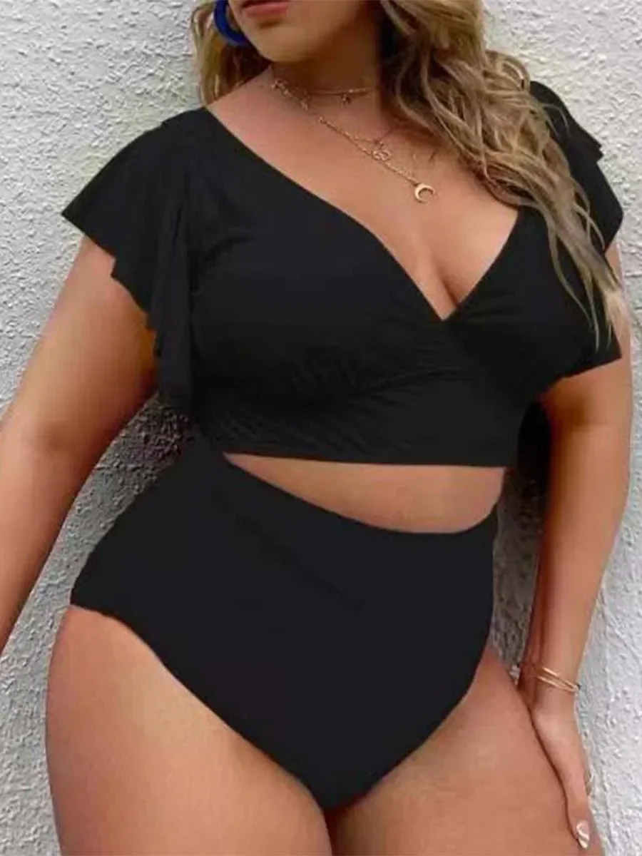 2024 New Large Bikini Set Plus Size Swimsuit Women Sexy Big Size Swimwear Retro Vintage Bathing Suit Mujer Push Up Biquini Blue