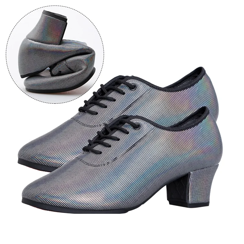 Latin Dance Schuhe Frauen Erwachsene Soft Professional Leder Square Dance Folk Sozialen Moderne Turnschuhe Belüftung Farbverlauf