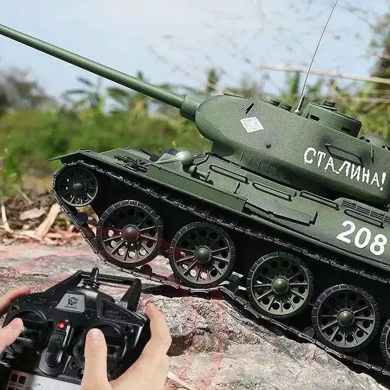 3909 Henglong Cross Border Soviet T-34 Tank Model Toy Electric Remote Control BB Shooting Simulation Military Grade for Ages 14+
