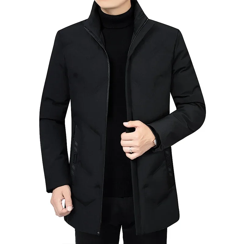 Nueva chaqueta de invierno para hombre, Parkas gruesas y cálidas para hombre, abrigo largo con capucha, chaquetas de lana para hombre, prendas de vestir, Parka acolchada a prueba de viento