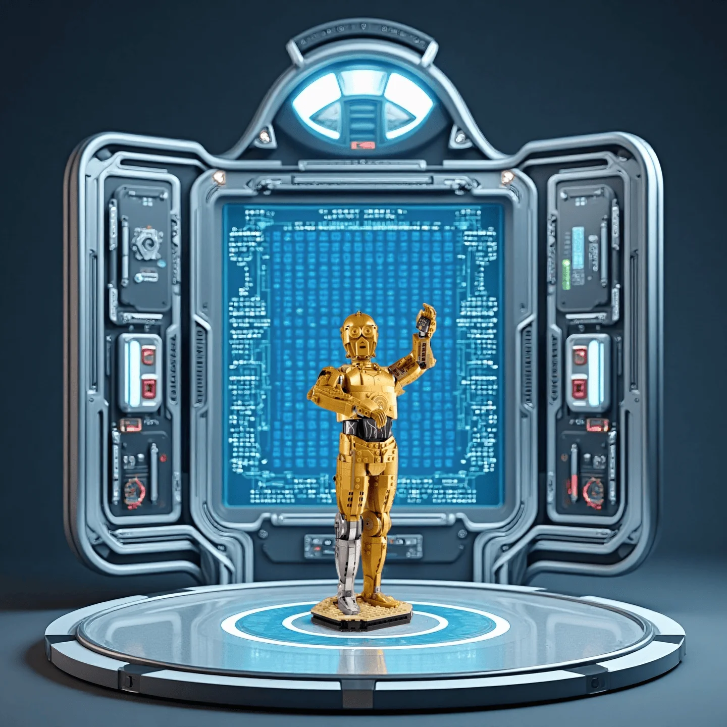 

1138 pieces of C3PO assembly robot toy blocks, suitable for decorations or gifts, making them ideal Christmas or birthday presen