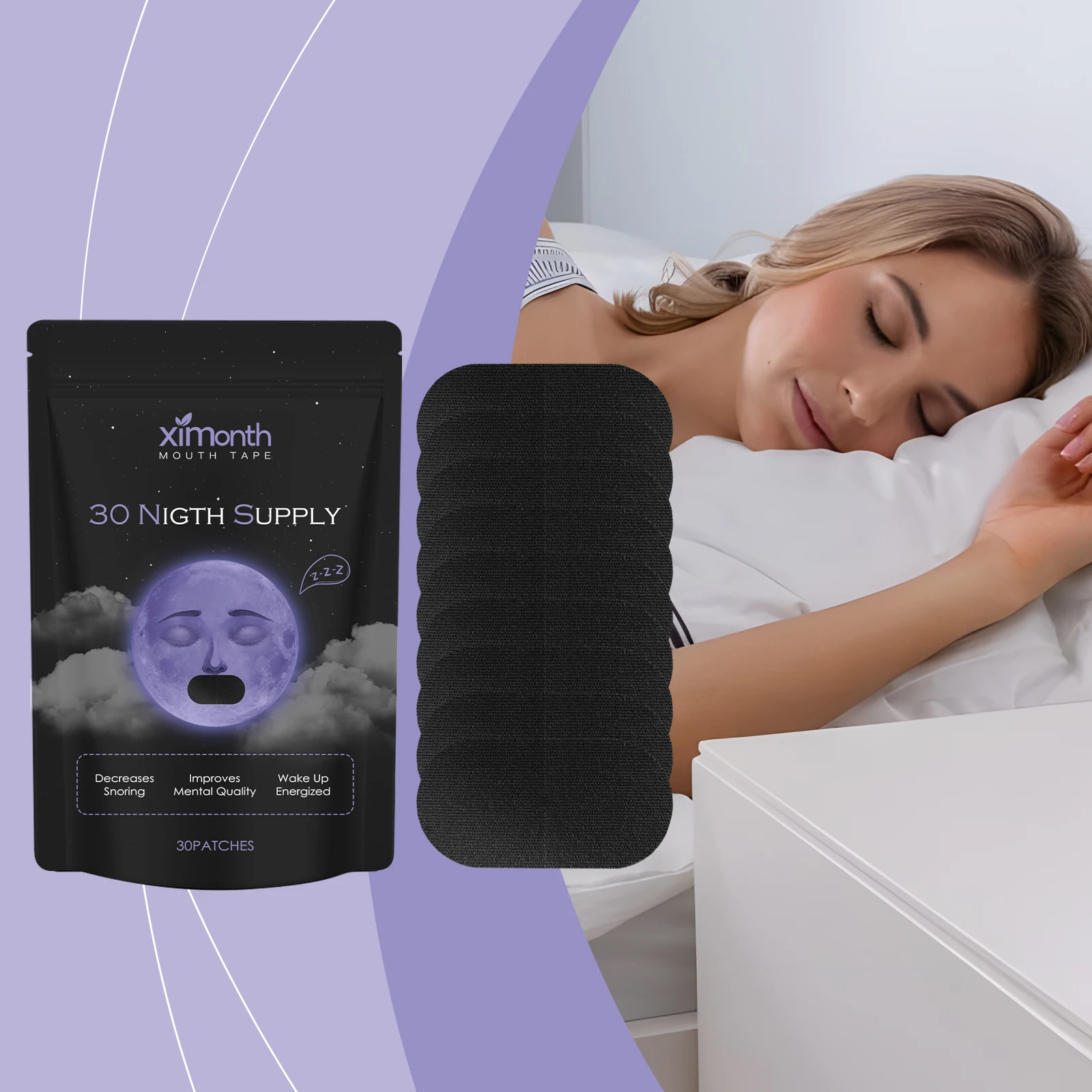 

30Pcs Anti Snoring Sleep Mouth Tape Best Breathing Nasal Strips Medical Grade Improved Sleeping Keep Mouth Close Prevent Snoring
