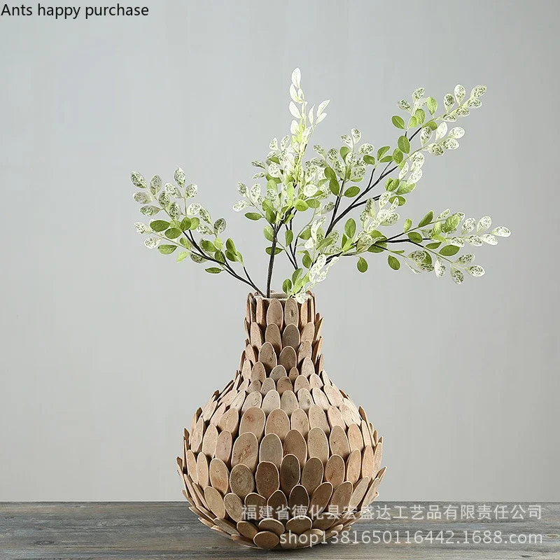 

Handmade Wooden Vase Dried Flower Vase Flower Arrangement Container Desktop Decorative Vases Home Decor Ornament Crafts Gift