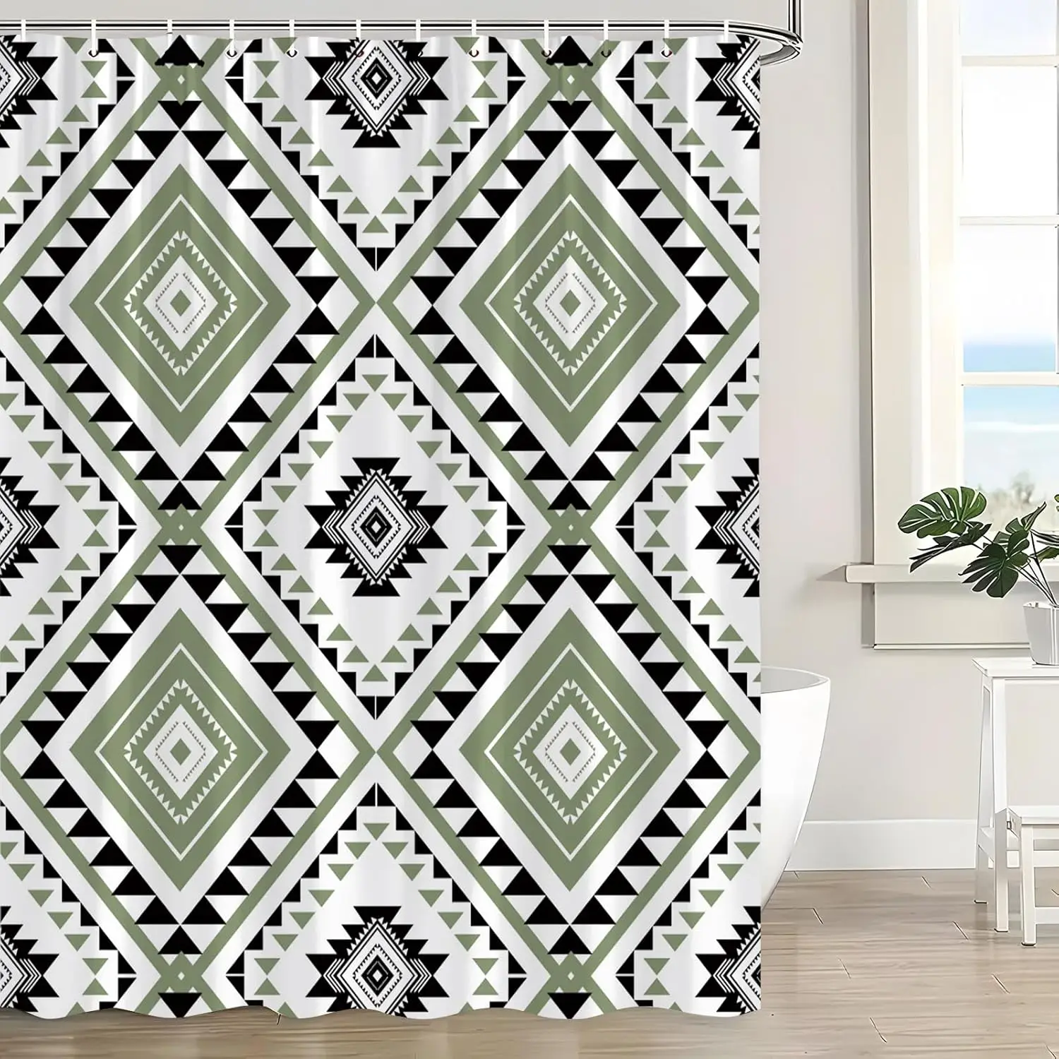 

Занавеска для душа в западном стиле, Юго-западная ацтеская занавеска в стиле бохо, этническая племенная родная абстрактная геометрическая занавеска для ванны в фермерском доме с крючками