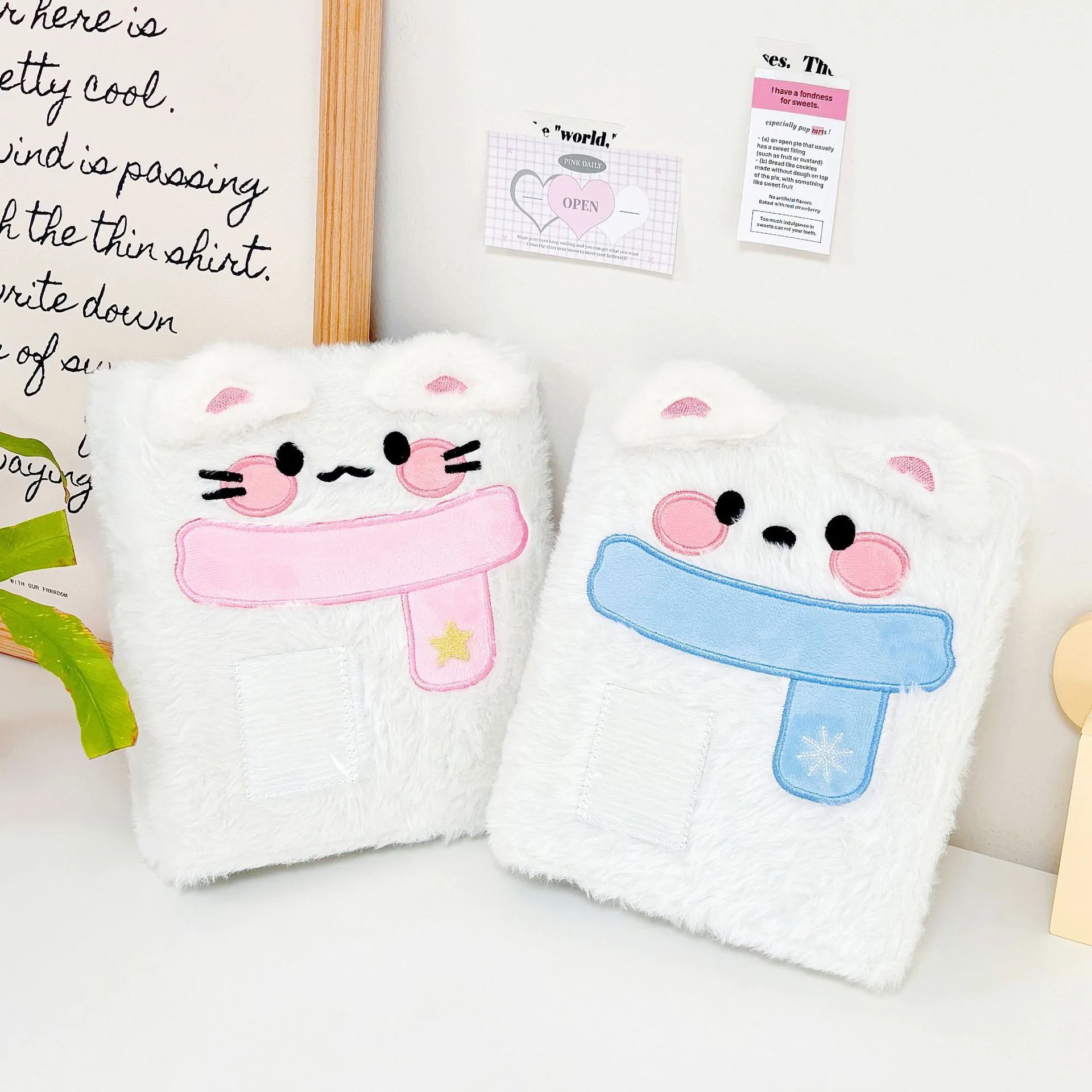 Original Cute Scarf dog Cat plush Kpop Binder Photocards A6 Storage card book Collection Book Album School Stationery