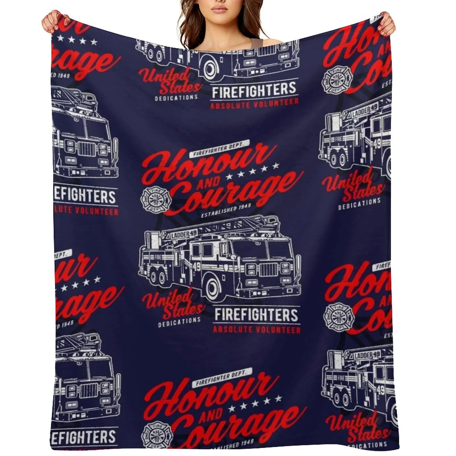 

Honour And Courage. Fire Department. Throw Blanket Warm Kid'S warm for winter christmas decoration Blankets