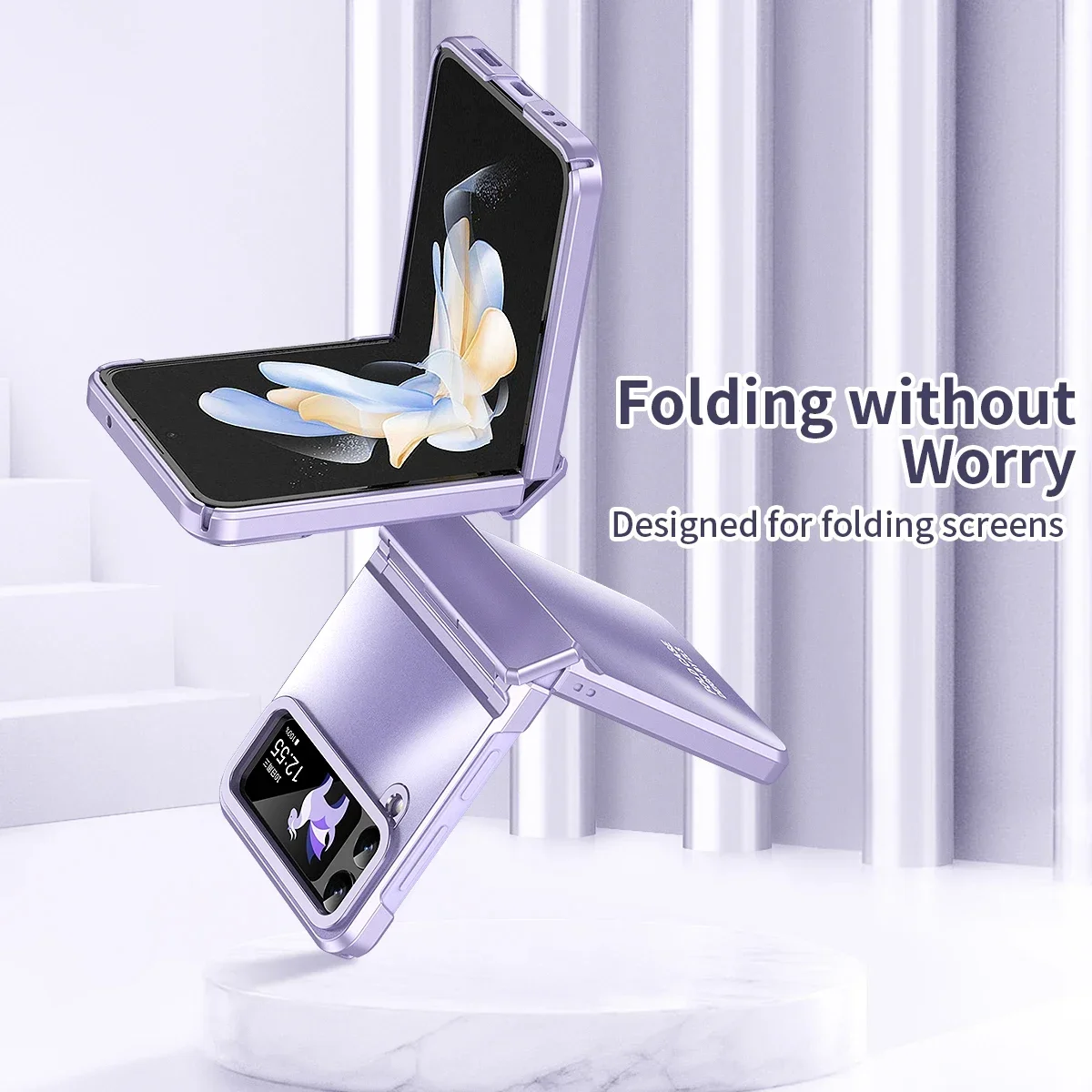 For Samsung Galaxy Z Flip 6,ZFlip 5,ZFlip4,ZFlip3 Case, Matte Skin-Friendly Hinge All-inclusive Shockproof Hard Back Cover Case