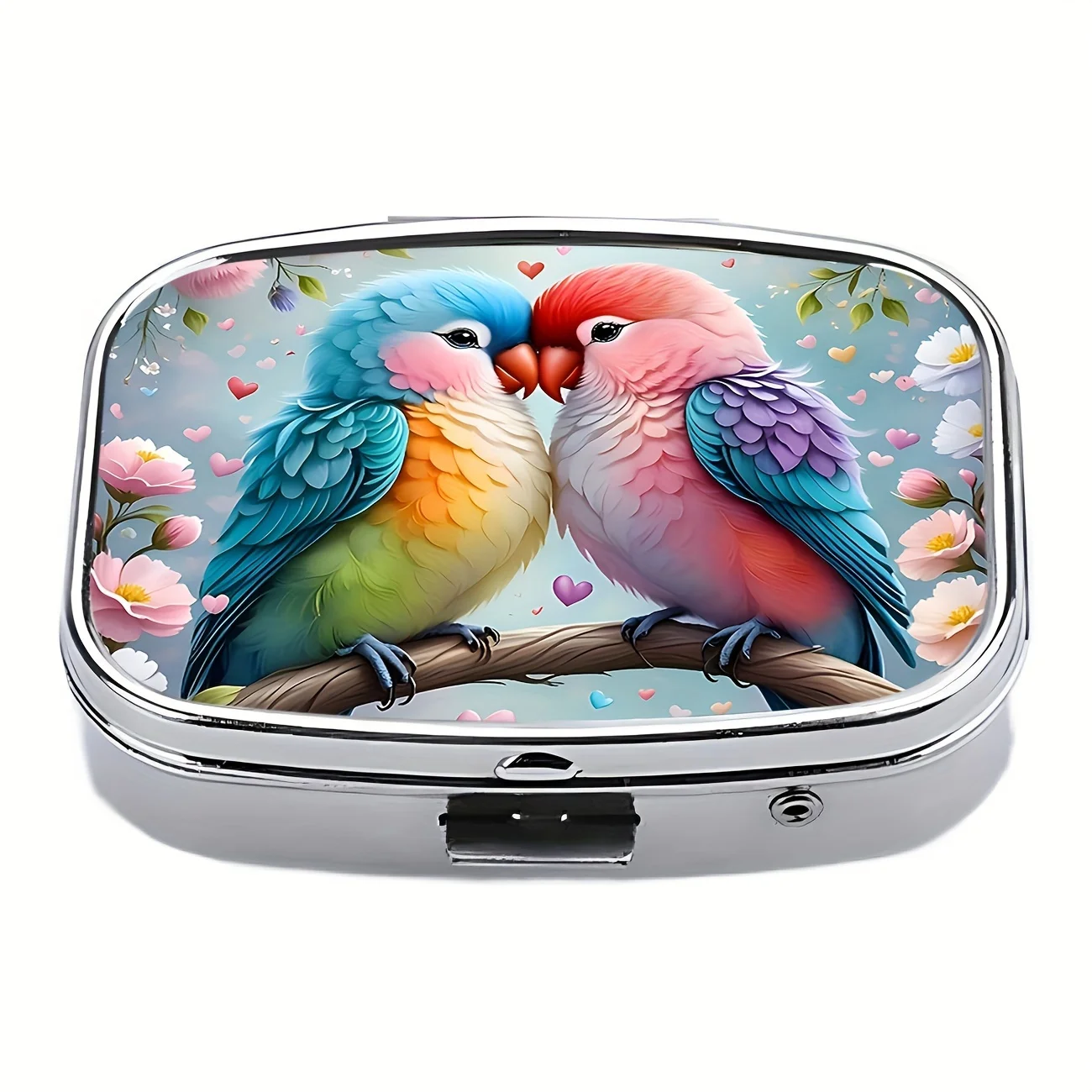 Portapillole "Birds in Love", 2 scomparti.