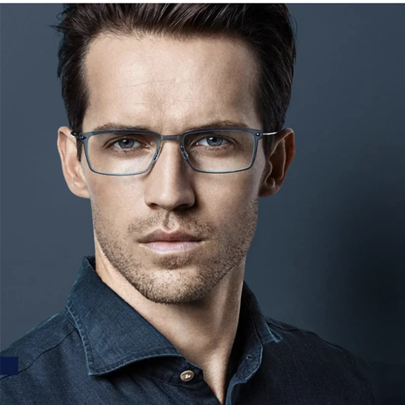 Denmark Square Business Glasses Frame Man Titanium Acetate Screwless Eyewear 6528 Rectangle Middle Aged Men Style Eyeglasses