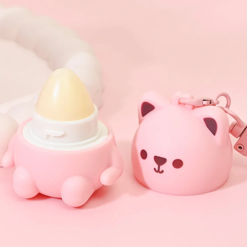 2 w 1 Balsam do Ust w Formie Zawieszki Dziecięcy Miś Nawilżający Balsam do Ust Przeciw Wysuszeniu Popękania Primer Naprawczy Antyzamrożeniowy Popękanie Pielęgnacja Ust Dziewczynka