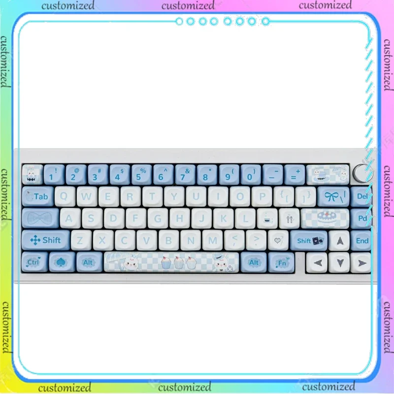 

MOA Alice Rabbit Mechanical Keyboard Keycap Cute 145 Key PBT Thermal Sublimation Adaptation 61/75/87/98/104