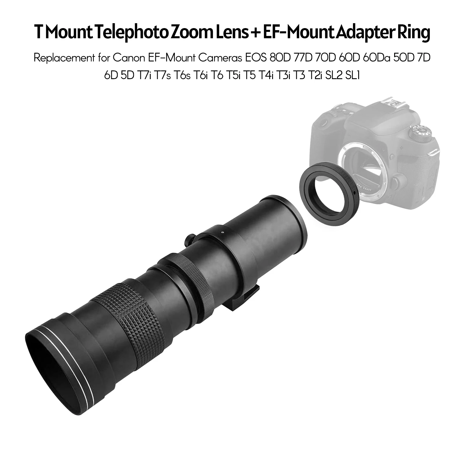 420-800 مللي متر عدسة تكبير المقربة الفائقة التركيز اليدوي لفتحة Canon EF Mount F/8.3-16 مع محول T-Mount البناء المعدني #6