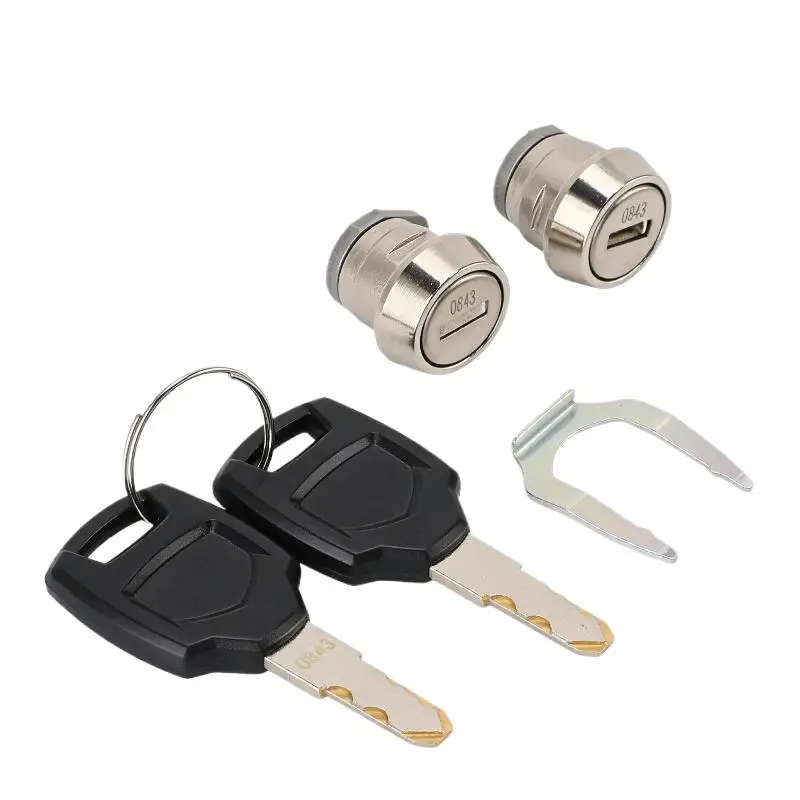 1 Juego de cilindros y llaves completos, kit de cerradura universal de aleación de zinc para la mayor parte de las cajas de motocicleta de 25-100 litros