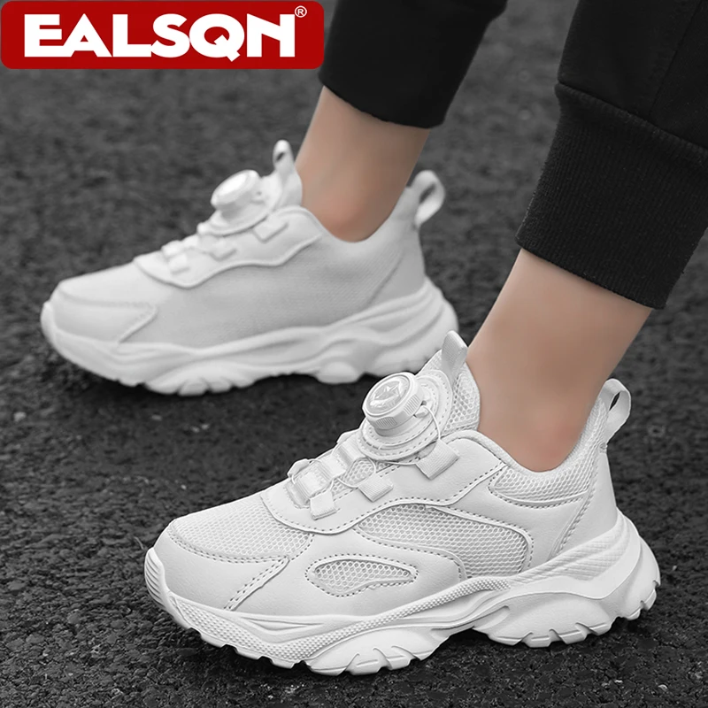 รองเท้าเด็กสีขาว รองเท้ากีฬาเด็ก กันลื่น น้ำหนักเบา รองเท้าวิ่งเด็กผู้ชายใส่สบาย รองเท้าลำลองพื้นนุ่มสำหรับเด็กผู้หญิง