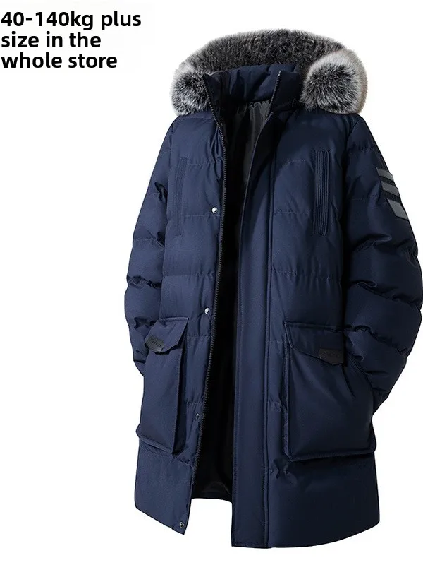 

Мужская зимняя теплая куртка-пуховик из хлопка средней длины, очень большого размера, свободного кроя, повседневная, с хлопковым наполнителем...