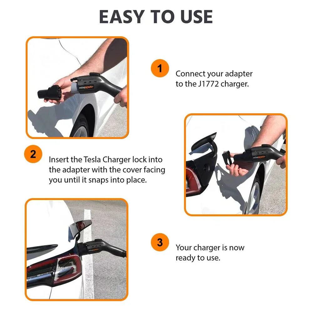 Adaptateur de Charge EV, verrouillage de Charge, Protection de sécurité pour Type 1 J1772 vers Tesla modèle X Y 3 2021 2022 2023, accessoires de voiture Tesla