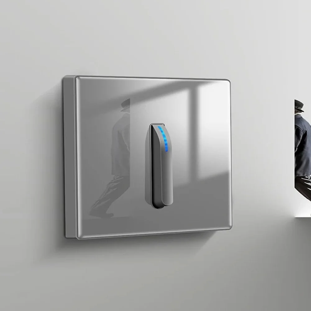 

Wall Light Switch Panel with LED Indicator and Selfreset Function 10A 250V Rating Tempered Glass for Long Term Use