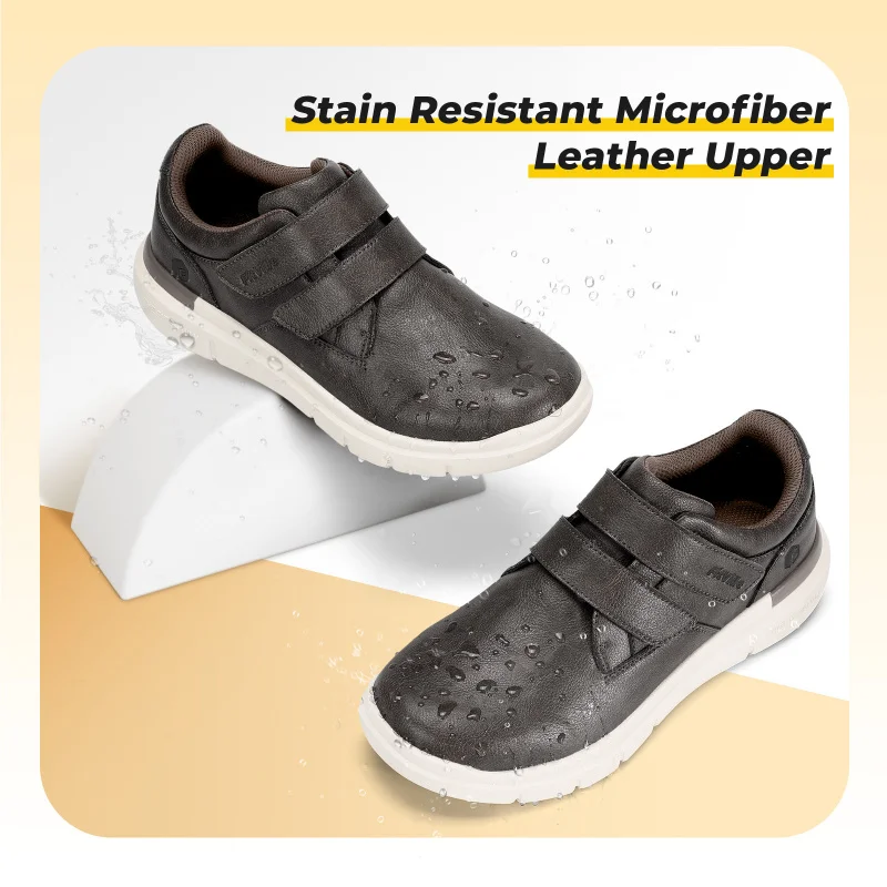 Scarpe da uomo in pelle, larghe, da passeggio, idrorepellenti, facili da indossare, comode, casual, eleganti, per piedi gonfi di diabetici._voghion.com