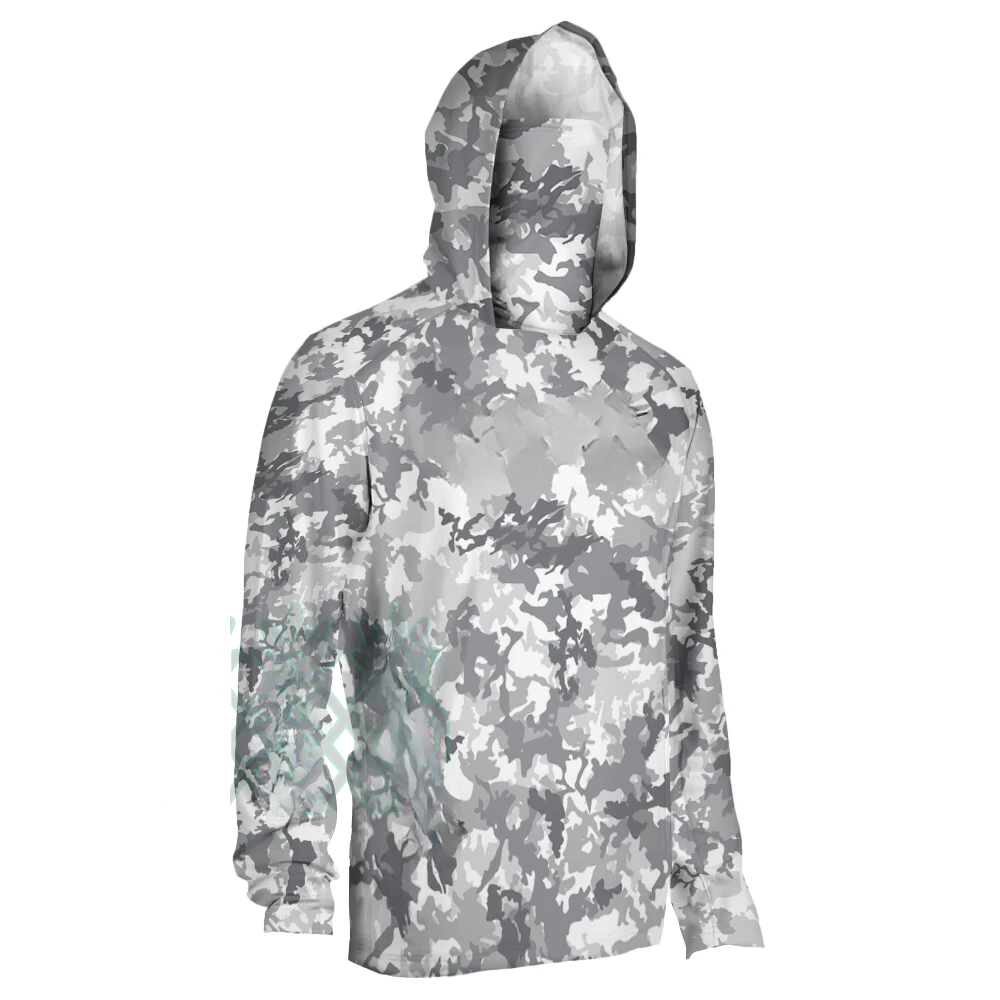 Fishing Shirt Summer Performance Fishing Clothing Men's Long Sleeve Uv Protection Mask Fishing Hooded Shirts Upf 50+ T-shirt view 3