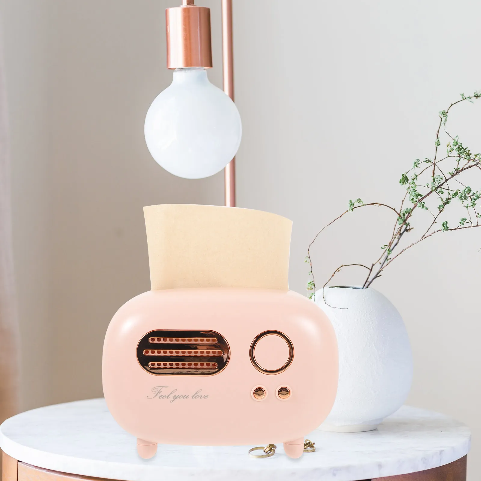 Wall Mounted Tissue Holder Retro TV-Shaped Napkin Box for Kitchen Bathroom – One-Hand Operation