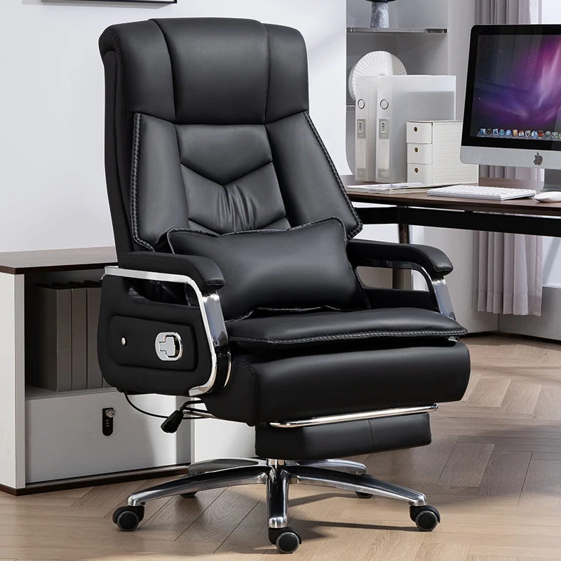 Comfort Recliner Office Chairs Computer Boss Leather Sedentary Office Chairs Ergonomic Liftable Furniture Chaise Bureau LLOC