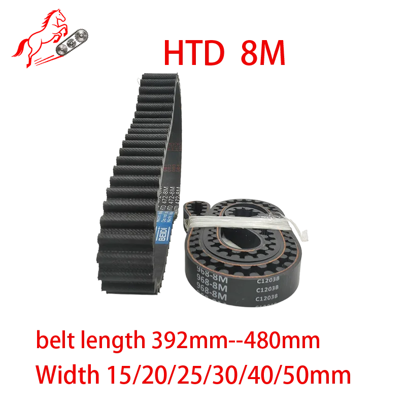 

8M High-Quality Rubber Timing Belt Perimeter 392mm--480mm Belt Width15mm/20mm/25mm/30mm/40mm/50mmHTD 8M