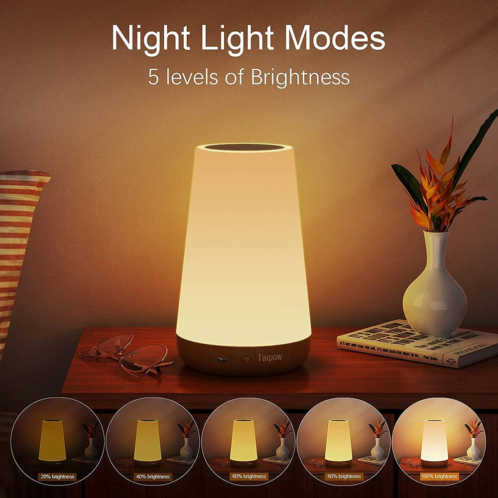 New Touch Lamp Portable Table Sensor Control Bedside Lamps USB Charging 13 Color Changing RGB Night Light for Bedroom Office