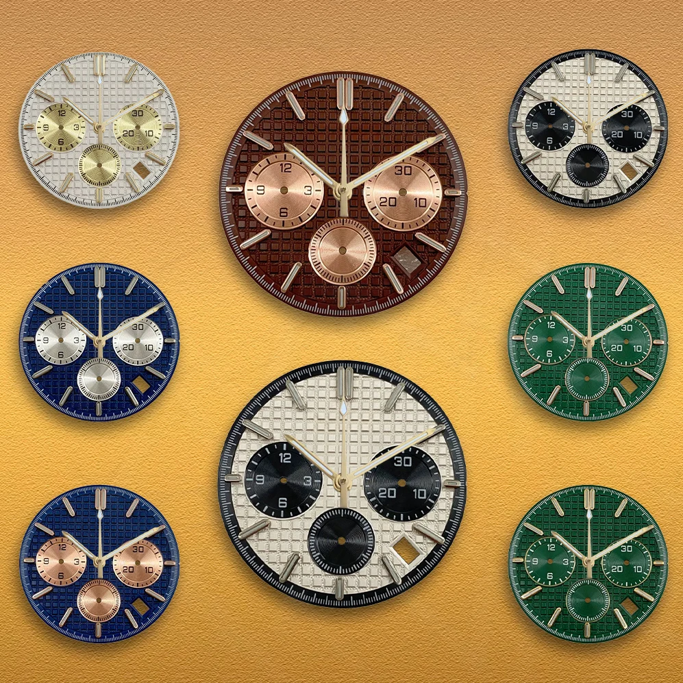 

SEI S Logo 31.8mm DTN Panda Dial AP Dial Suitable for VK63 Quartz Movement Green Luminous Watch Modification Accessories tools