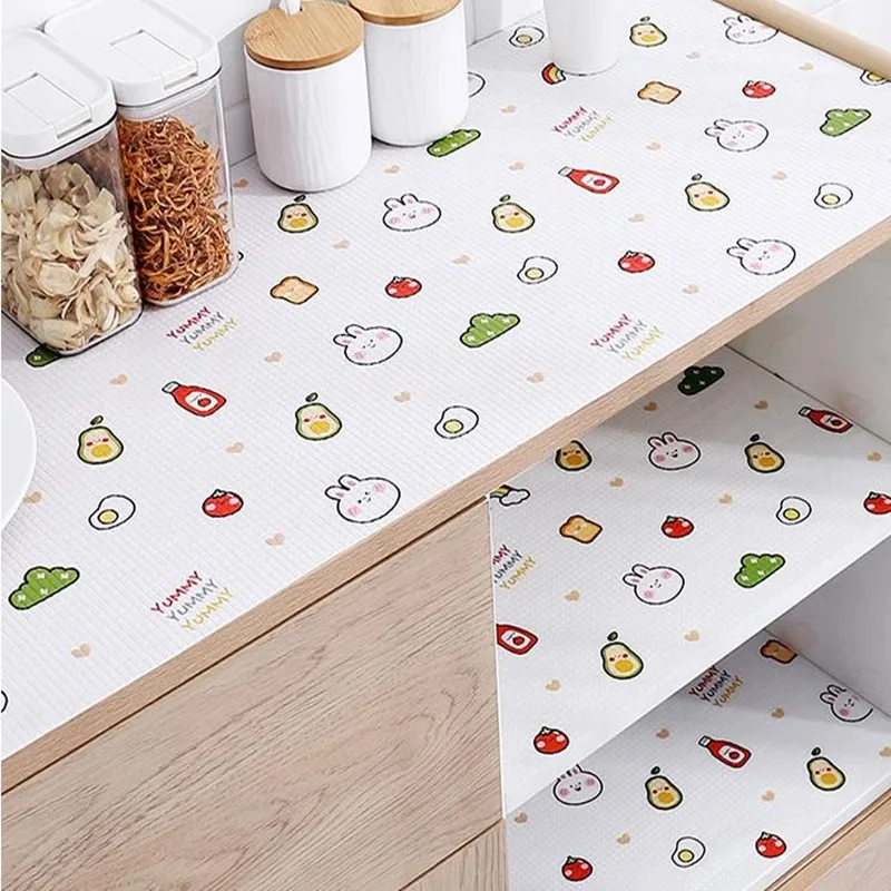 45x200cm Reusable Drawer Mat Oil-proof Moisture Cabinet Liner Contact Paper Refrigerator Kitchen Closet Pad Table 2pc/lot