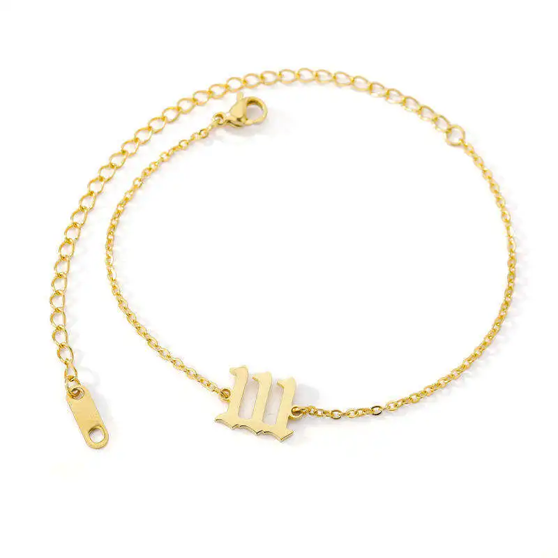 

Hot Selling 111-999 Lucky Angel Number Bracelet Stainless Steel Gold Plated Number Cuff Bracelet