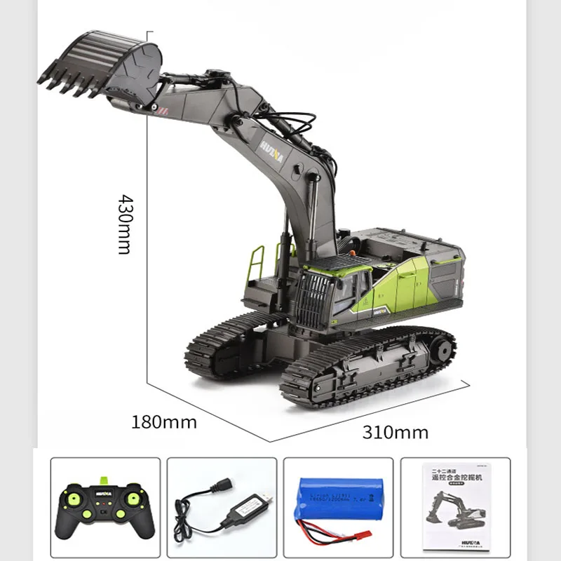 1/14 Huina 1593 573 540 RC Excavator Dumper Truck Crawler 2.4G Remote Control Alloy Tractor Loader Raido Controlled Car Digger