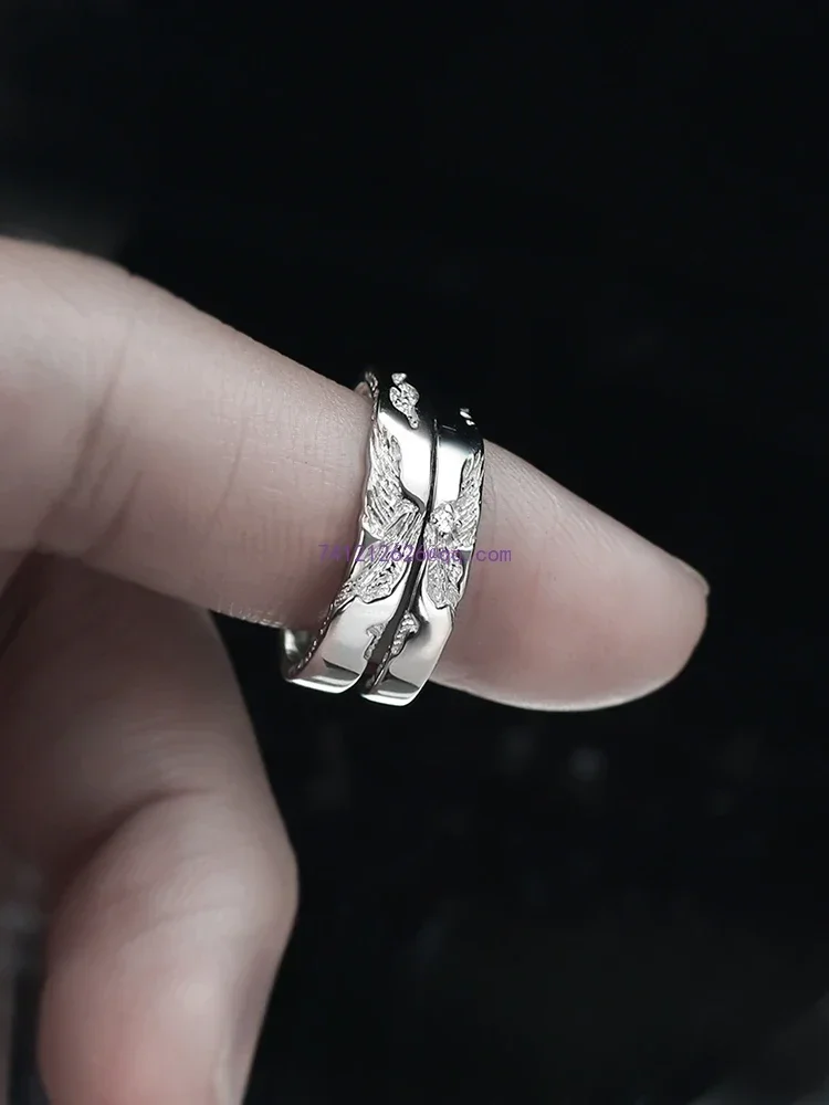 design butterfly ring a pair of gifts for girlfriend  Liandie Yi S999 sterling silver couple ring original