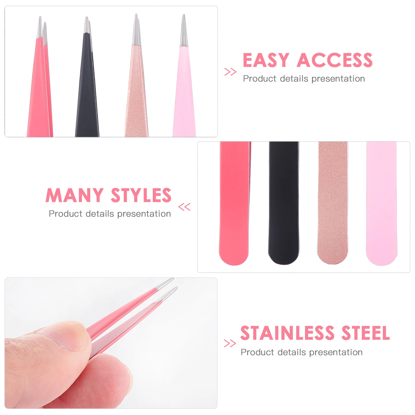 

4pcs Colored Tweezers Pointed Mouth Stainless Steel Travel Lash Tools Eyebrow Pointed Mouth Eyebrow Tweezers Shaping Accessories