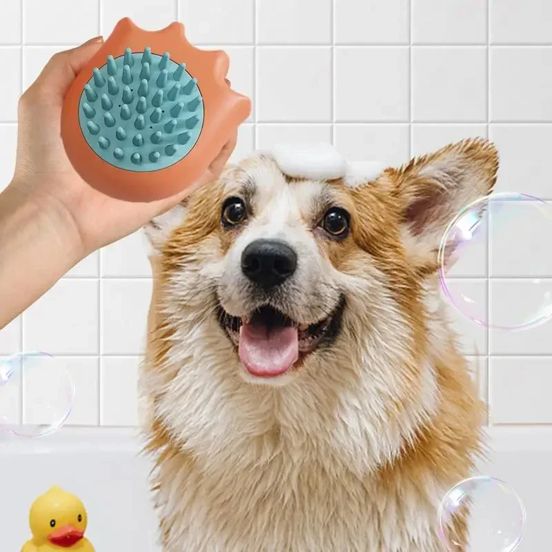 

Cat Shower Brush Cat Paw Pet Twosided Hairbrush Golden Retriever Brush Deshedding Tool Dog Puppy Washing Pin Grooming Brush