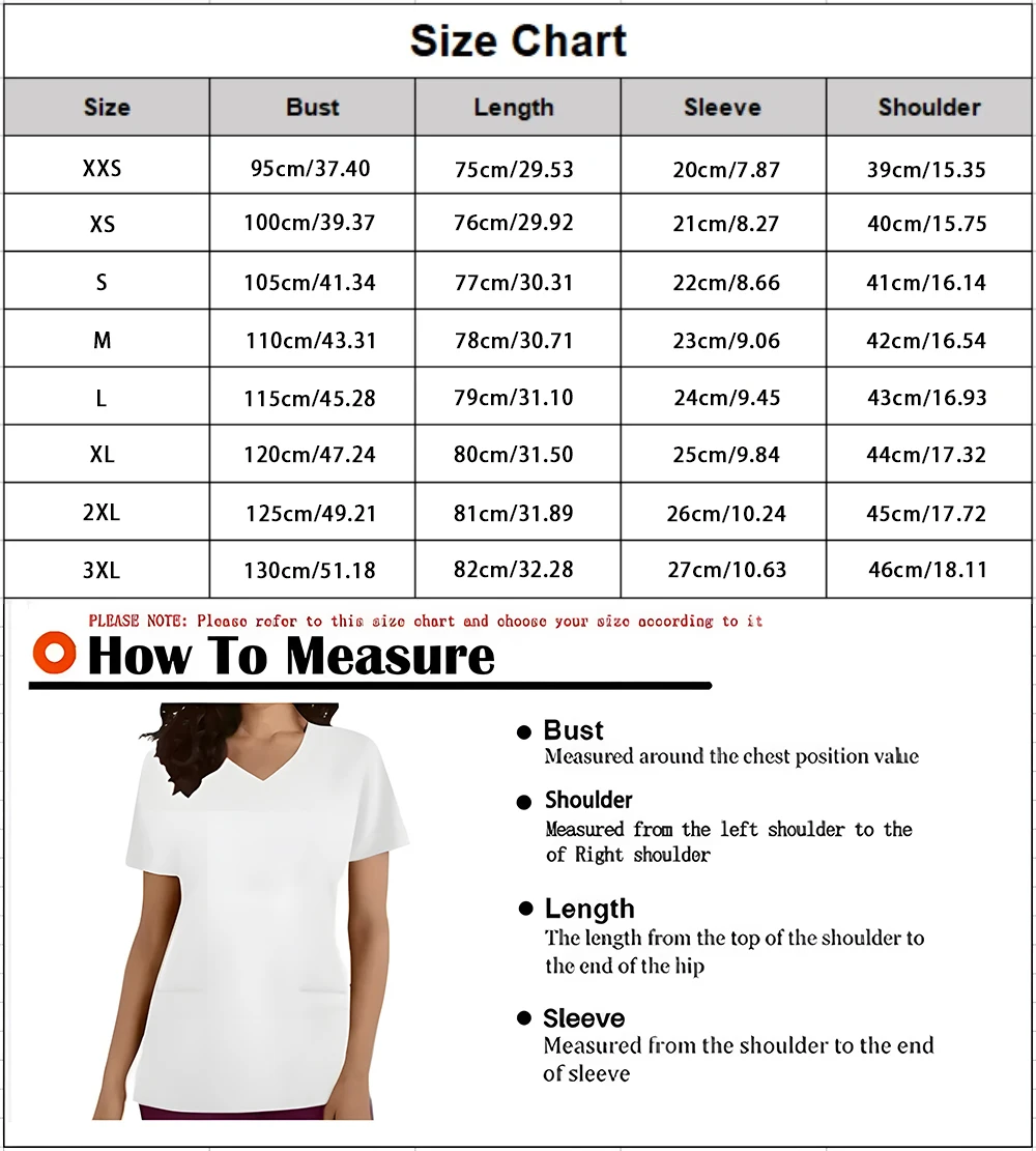 Nurse Uniform Scrubs Women Christmas Print Short Sleeve V-neck Tops Working Uniform Medical Nursing Xmas Workers Scrubs Workwear