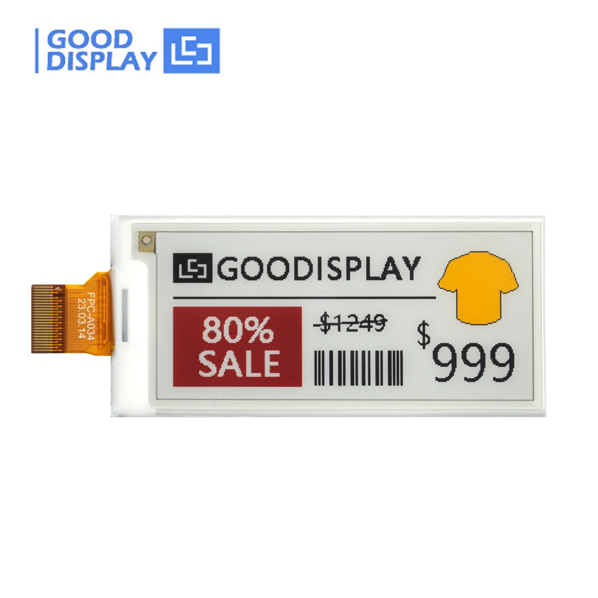GooDisplay 2.9' Four-Color E-Ink 296x128 Pixels Colour E-Paper Display Module 11s Fast Update EPD SPI Interface, GDEY029F52