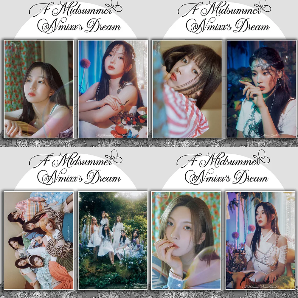 2pcs KPOP NMIXX Album A Midsummer NMIXX's Dream Poster Sticker Self-Adhesive Pictorial Wall Decoration SULLYOON KYUJIN Fans Gift