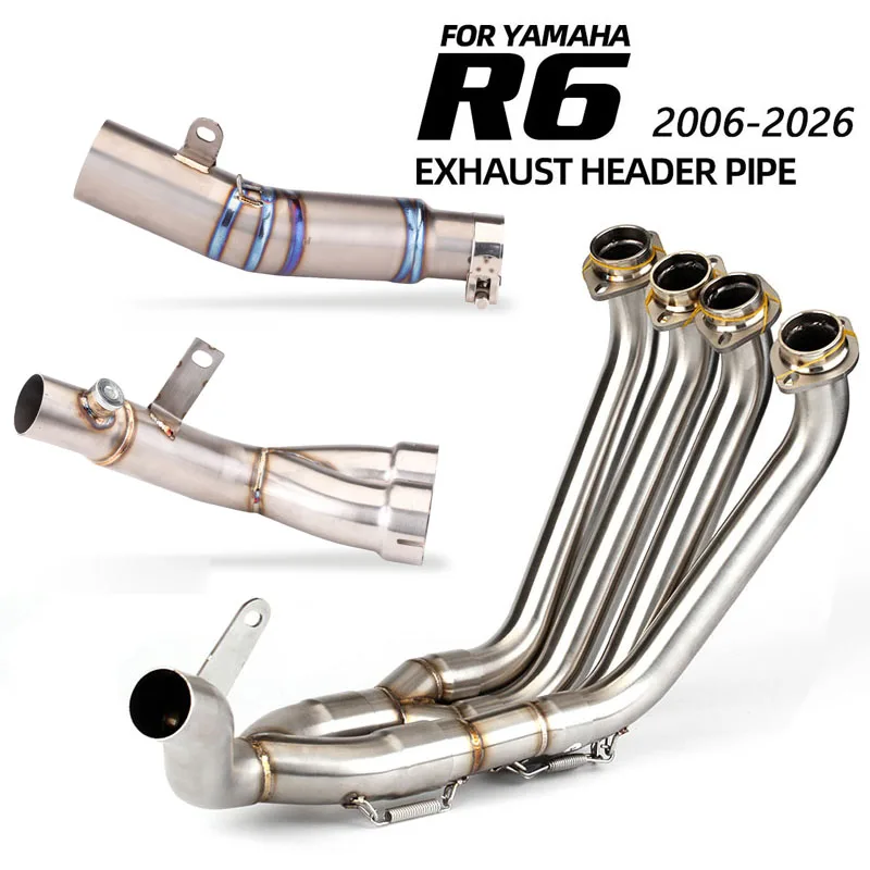 Motorcycle Exhaust Header pipe Front pipe For Yamaha YZF-R6 2006-2026 Racing Escape tube Moto Manifold Accessories