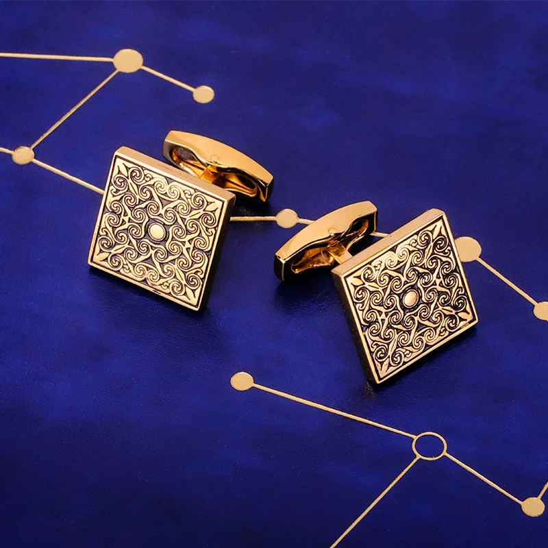 KFLK jewelry French shirt cufflinks for mens Brand Retro Cuff links Luxury Wedding Gold-color Button High Quality guests