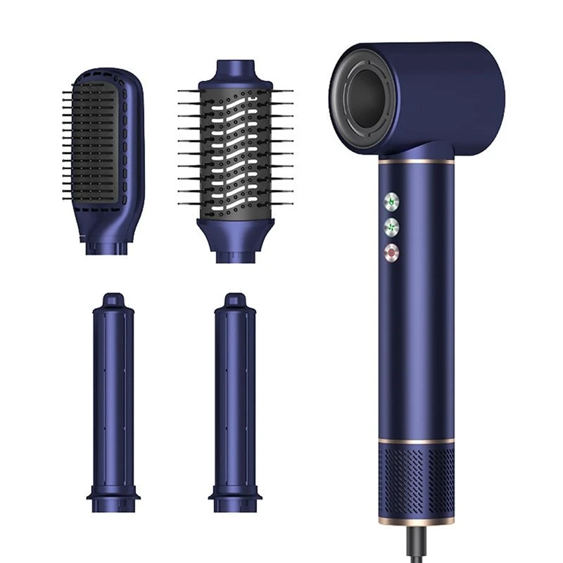 2026 New 5-In-1 Negative Hair Dryer Hair Dryer Brush Automatic Air Curling Iron Dark Blue EU Plug