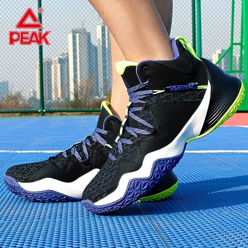 Peak Basketball Shoes Men\'s 2024 New Men\'s Shoes Mesh Breathable Practical Shock-absorbing Wear-resistant Sneakers Sports Shoes