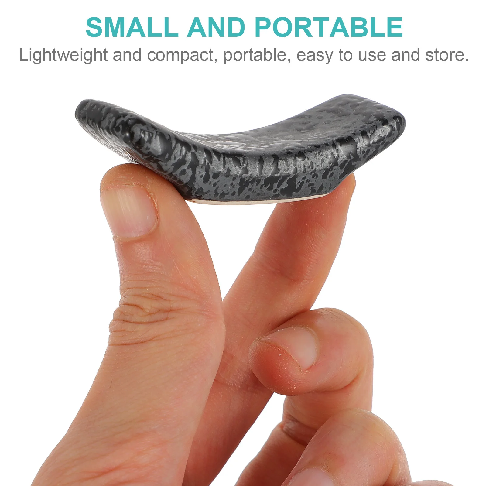 

5Pcs Japanese Style Ceramic Chopsticks Racks Tableware Holders Black Spoon Holders Household Kitchen Dining Birthday