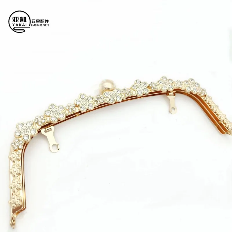 22CM Fashion Arch Flower Diamond Metal Making Kiss Clasp Purse Frame For Bag Luxury Clutch Clasp To The Bag Accessories