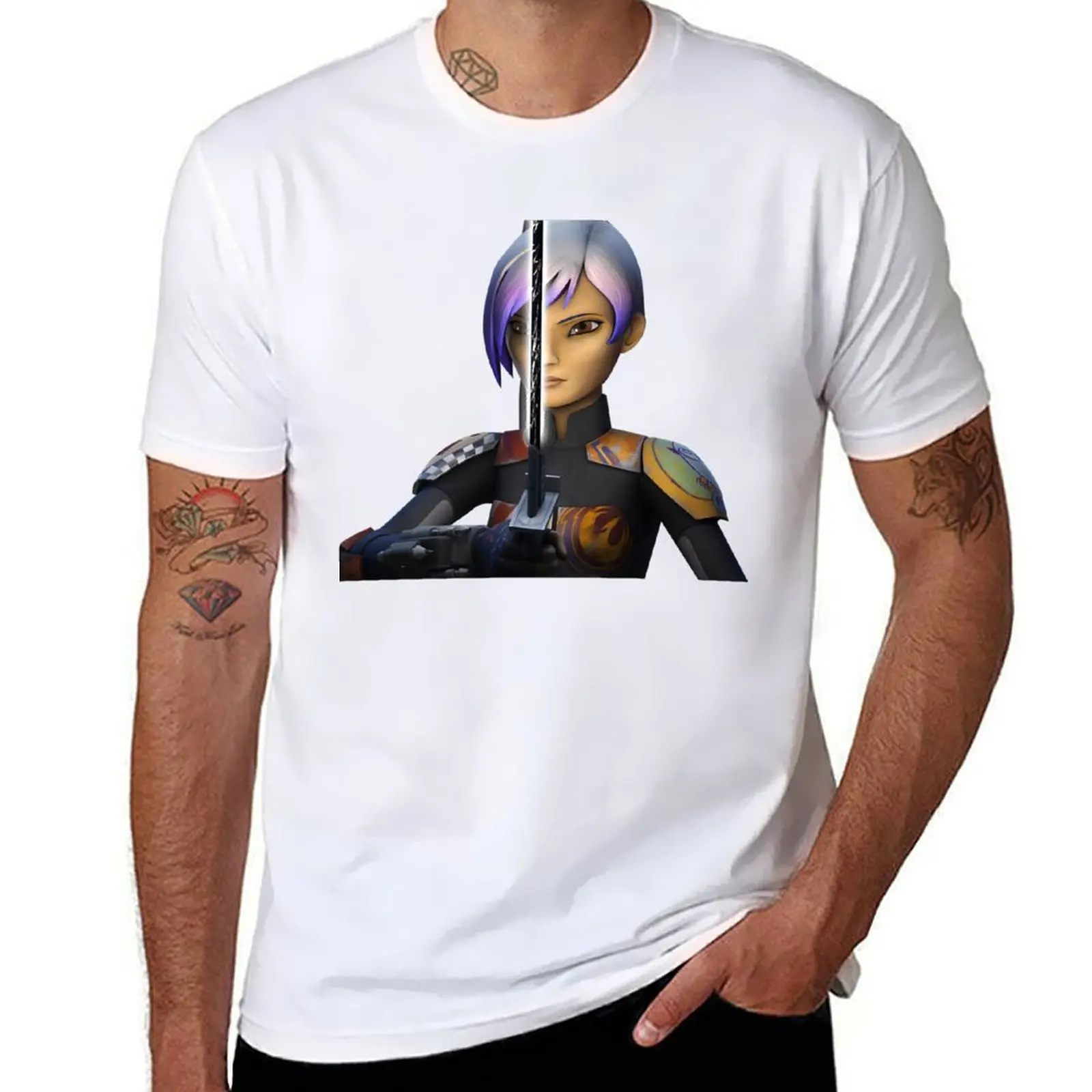

Sabine Wren Darksaber классическая базовая новинка с графикой женская старомодная S потрясающая футболка мужская футболка из тяжелого хлопка