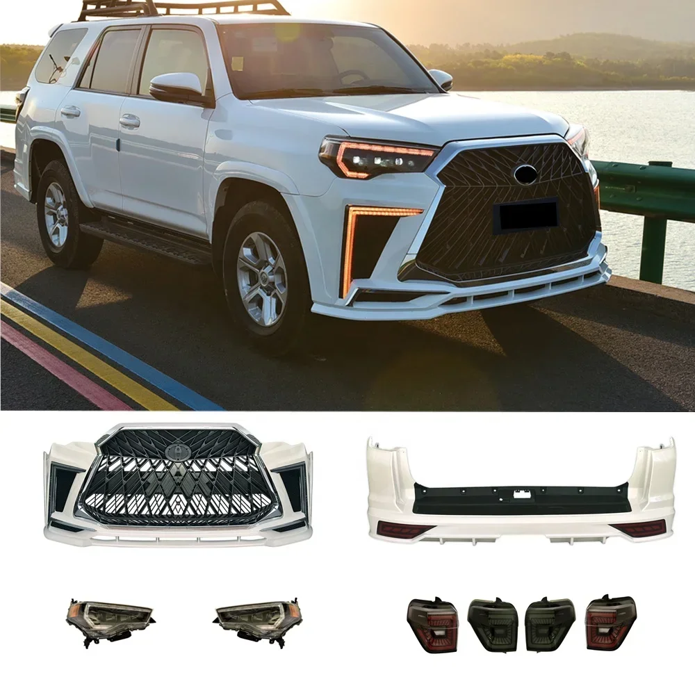 car bumper for 2012-2022  4Runner to  style front bumper rear bumper headlight taillight pp material customcustom