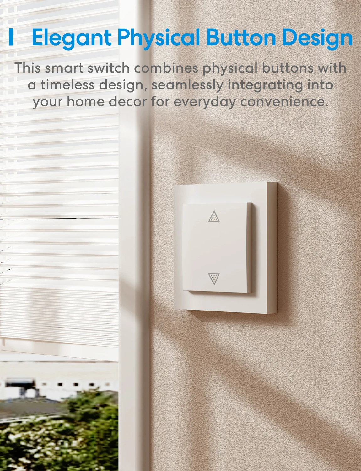 Meross Matter WIFI Smart Roller Shutter (Neutral Cable Required) Roller Shutter Switch Works With HomeKit ,Alexa and Google
