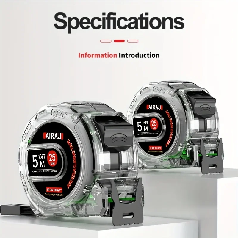 أداة قياس سهلة القراءة ومضادة للسقوط ومقاومة للاهتراء من الدرجة الصناعية من AIRAJ، شريط قياس واسع وسميك