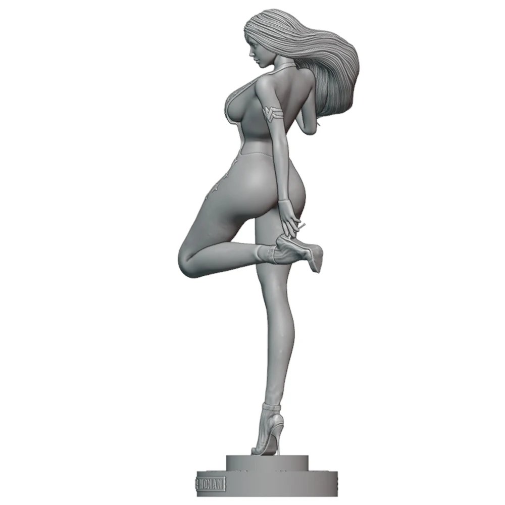 Figurine humaine fantaisie imprimée en 3D, Sexy Lady Diana, modèle en résine, jouet Miniature, Statue de réduction, non peinte, gris Effigy, 1/24 ﻿